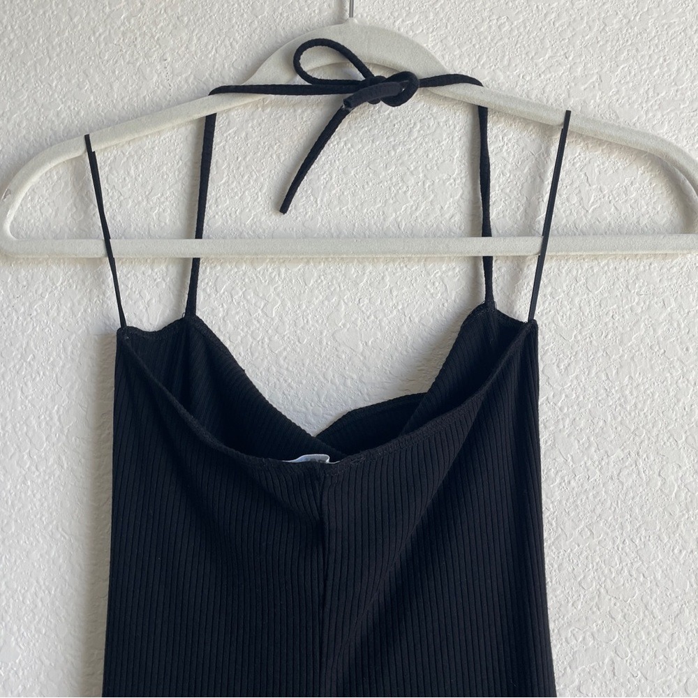 Reformation S Black Midi Dress with Tie strap halter Party Night Club Sexy - Picture 6 of 9